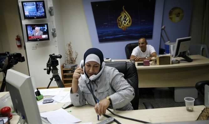 Oficinas de Al-Jazeera en Ramallah (Foto: Flash 90)