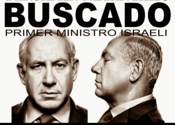 Afiches contra Netanyahu en Argentina