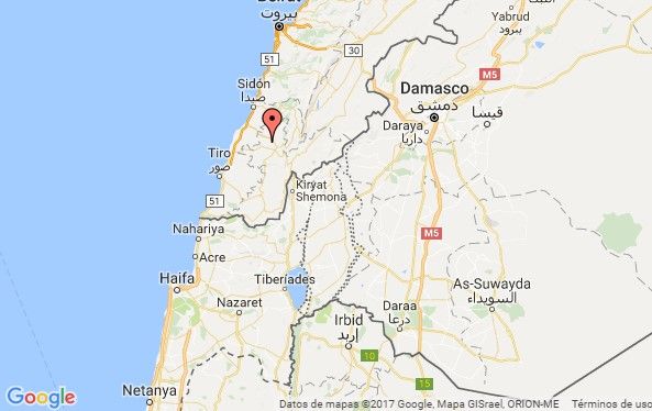 Mapa - Border Israel - Líbano