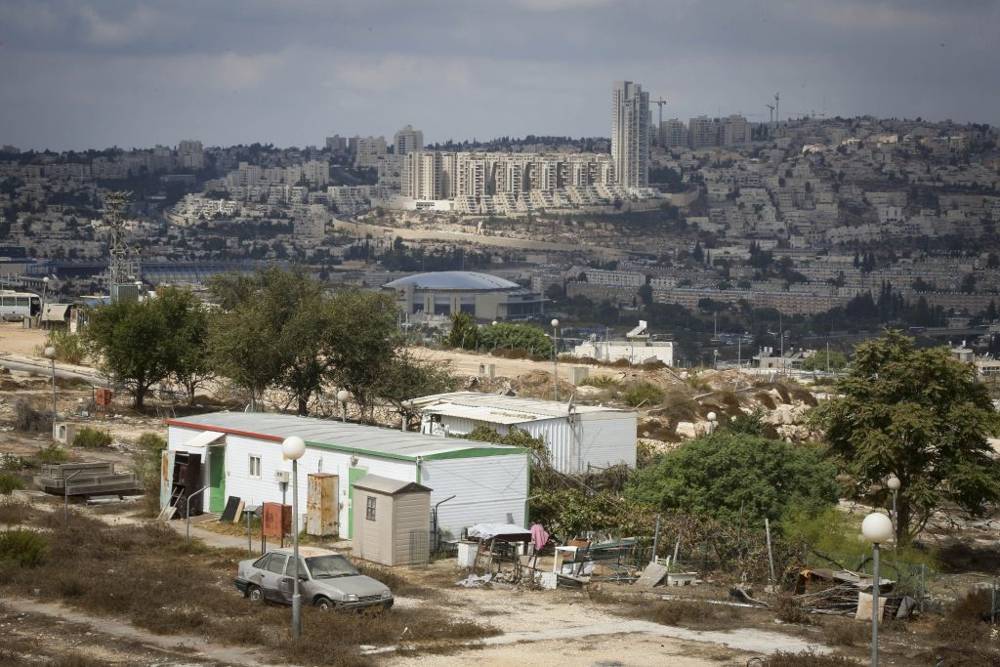 Una casa movil en Givat Hamatos, vista en 2014. (Flash 90)