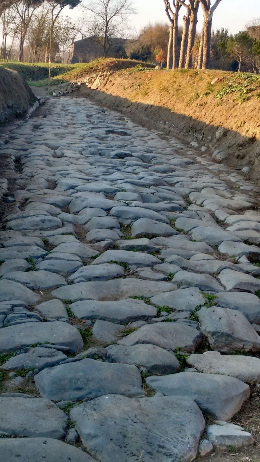 Superficie original de la Vía Latina, la calzada romana que pasó por Interamna Lirenas