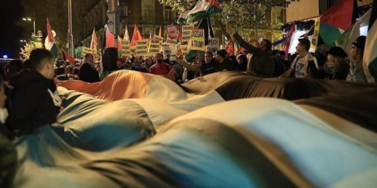 Manifestación en España contra el reconocimiento de Trump sobre Jerusalém