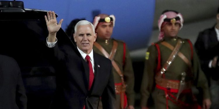 Pence se encontró con protestas en Jordania por el reconocimiento estadounidense de Jerusalém