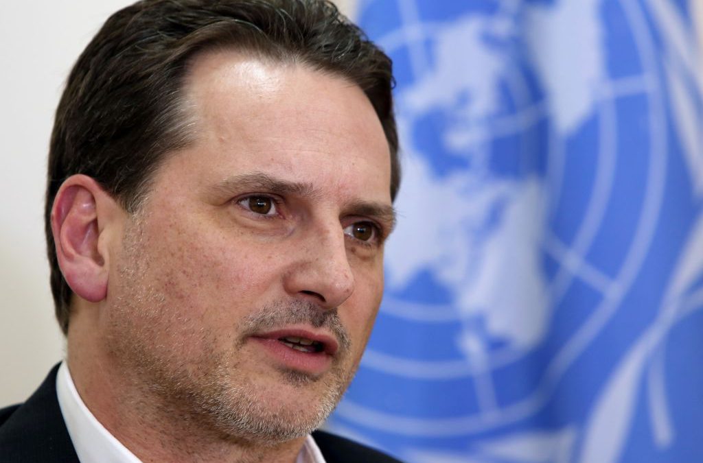 Pierre Krahenbuhl, director de la agencia de la UNRWA, durante una entrevista en Beirut, Líbano, el jueves 12 de marzo de 2015. (Crédito de la foto: AP Photo / Bilal Hussein)