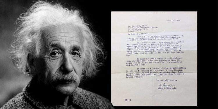 Revelan carta de Einstein agradeciendo a un estadounidense por ayudar a los judíos a huir de la Alemania nazi