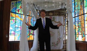 El rabino Leonid Feldman del templo Beth El en una sinagoga en la ciudad de Guatemala, el 26 de enero de 2018 (Ilan Kottler)