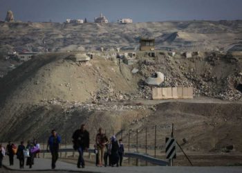 Un puesto de guardia fronterizo de las FDI en Qasr al-Yahud, cerca del río Jordán y la frontera entre Israel y Jordania, el 18 de enero de 2015. (Hadas Parush / Flash 90)