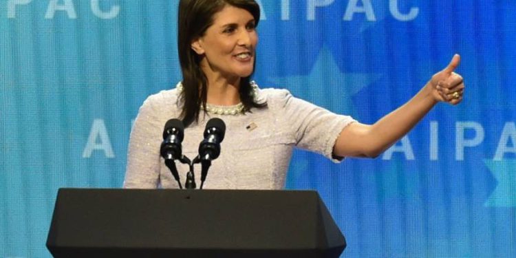 Nikki Haley fue ovacionada de pie por su extraordinario discurso en favor de Israel