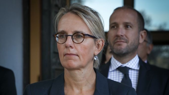 Helene Le Gal durante una ceremonia para nuevos embajadores en la residencia del Presidente en Jerusalén, 12 de diciembre de 2016. (Isaac Harari / FLASH 90)