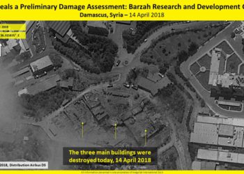 Imágenes satelitales revelan la destrucción del instituto de investigación de Assad después del ataque - Crédito: ImagesSat International