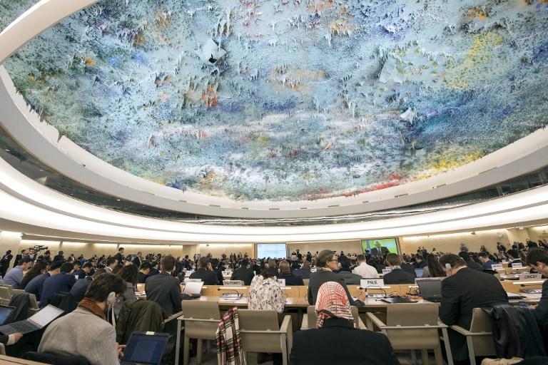 Una visión general de la 37ª sesión del Consejo de Derechos Humanos de las Naciones Unidas el 26 de febrero de 2018 en Ginebra. (AFP Photo / Jean-Guy Python)