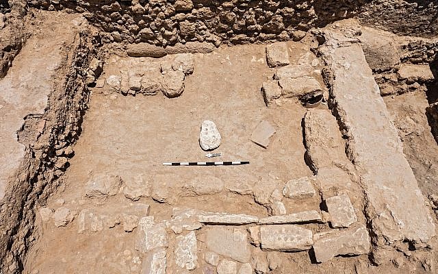 La sala de juegos en la excavación del norte de Gedera. (Assaf Peretz, Autoridad de Antigüedades de Israel)