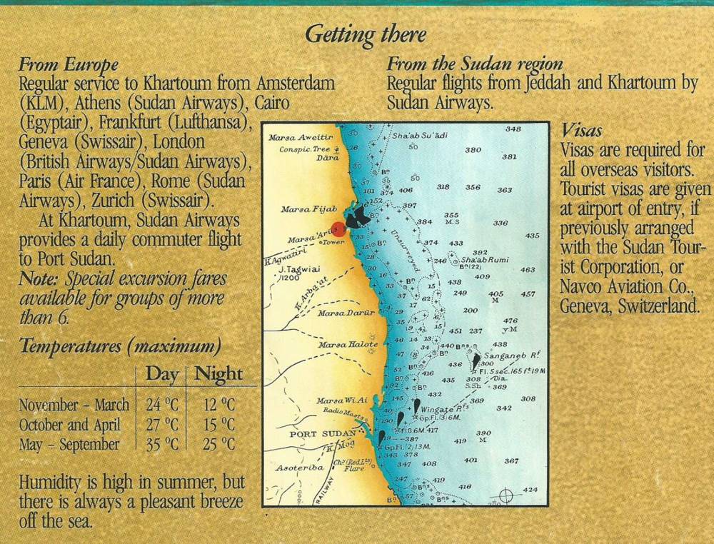 El folleto de Arous, con detalles de cómo llegar al complejo en Sudán. Cortesía de la BBC