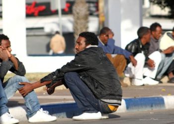 Migrantes ilegales africanos en el sur de Tel Aviv