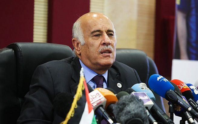 Funcionario principal de Fatah Jibril Rajoub en la ciudad de Ramallah, 6 de junio de 2018. (Flash 90)