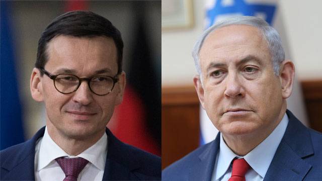 El primer ministro polaco Mateusz Morawiecki; Primer Ministro Benjamin Netanyahu (Foto: Alex Kolomoisky, Getty Images)