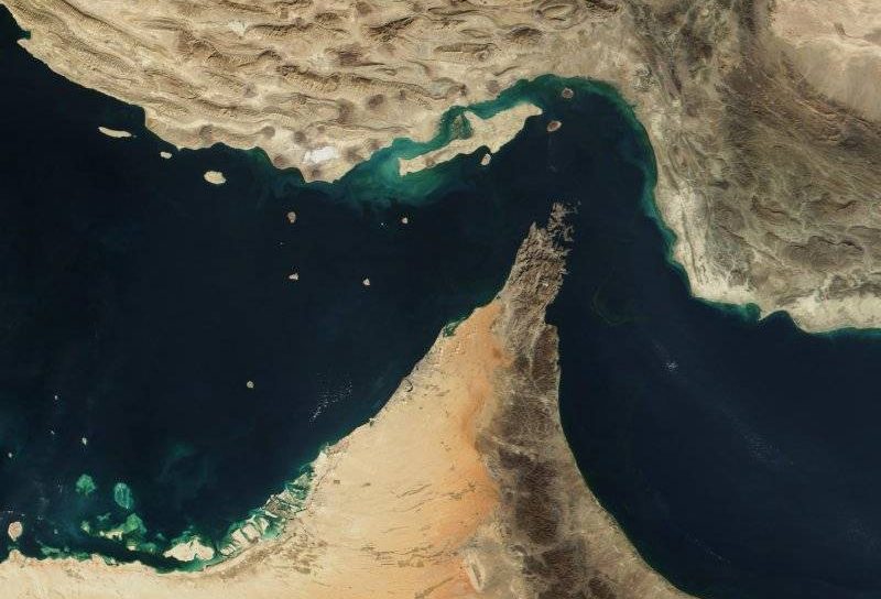 Vista satelital del estrecho de Hormuz (crédito de la foto: NASA / dominio público)