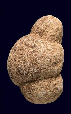 Una estatuilla de fertilidad de 11.500 años hallada en 2016 en la Alta Galilea e identificada en agosto de 2018. (Clara Amit / Autoridad de Antigüedades de Israel)