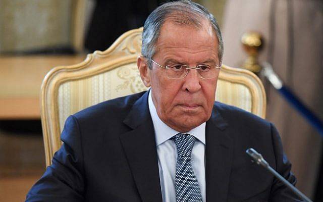 El ministro de Asuntos Exteriores de Rusia, Sergei Lavrov, participa en una reunión con su homólogo turco en Moscú el 24 de agosto de 2018. (AFP PHOTO / Kirill KUDRYAVTSEV)