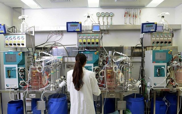 Un laboratorio de desarrollo en Bio-Technology General (Israel) Ltd. (BTG), la empresa de biotecnología en Be'er Tuvia que fue comprada por la multinacional suiza Ferring en 2005 (Rami Chacham)