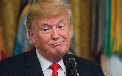 El presidente de EE. UU., Donald Trump, se dirige a la recepción de la Medalla de Honor de la Sociedad del Congreso en la Casa Blanca en Washington, DC, el 12 de septiembre de 2018. (AFP / Nicolas Kamim)