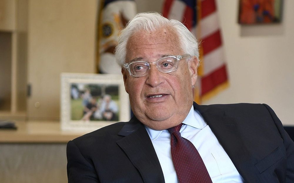 El embajador de los Estados Unidos en Israel, David Friedman, en una entrevista con el Times of Israel en la Embajada de los Estados Unidos en Jerusalén, el 30 de mayo de 2018 (Matty Stern, Embajada de los Estados Unidos en Jerusalén).