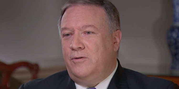 El Secretario de Estado de EE. UU., Mike Pompeo, habla con CNN el 21 de septiembre de 2018 (captura de pantalla de CNN)