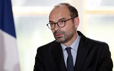El primer ministro francés, Edouard Philippe, pronuncia un discurso en el Palacio del Elíseo, en París, durante un seminario del gobierno que se celebró después de la primera reunión semanal del gabinete del año, el 3 de enero de 2018. (AFP / Pool / Benoit Tessier)
