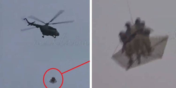 Misteriosos helicópteros con soldados vivos como carga externa fueron vistos en Moscú