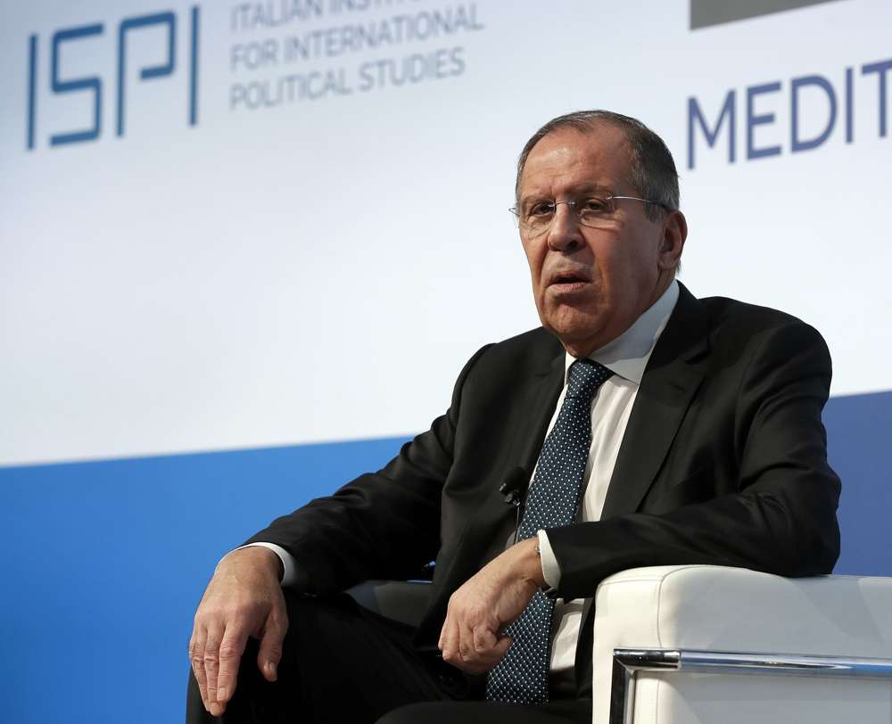 El canciller ruso, Serguéi Lavrov, asiste a la conferencia de diálogos mediterráneos en Roma, el viernes 23 de noviembre de 2018. (Foto AP / Alessandra Tarantino)