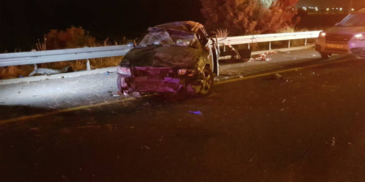 Accidente automovilístico de la autopista 6, 7 de diciembre de 2018. (Crédito de la foto: MAGEN DAVID ADOM)
