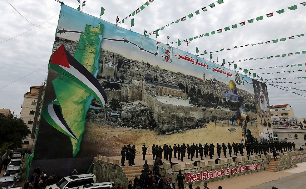 Hamás celebra un mitin en Gaza para conmemorar el 31 aniversario del grupo (Foto: Reuters)