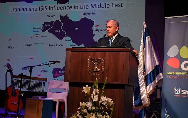 El primer ministro Benjamin Netanyahu habla a periodistas extranjeros en Jerusalén el 12 de diciembre de 2018. (Haim Zach / GPO)