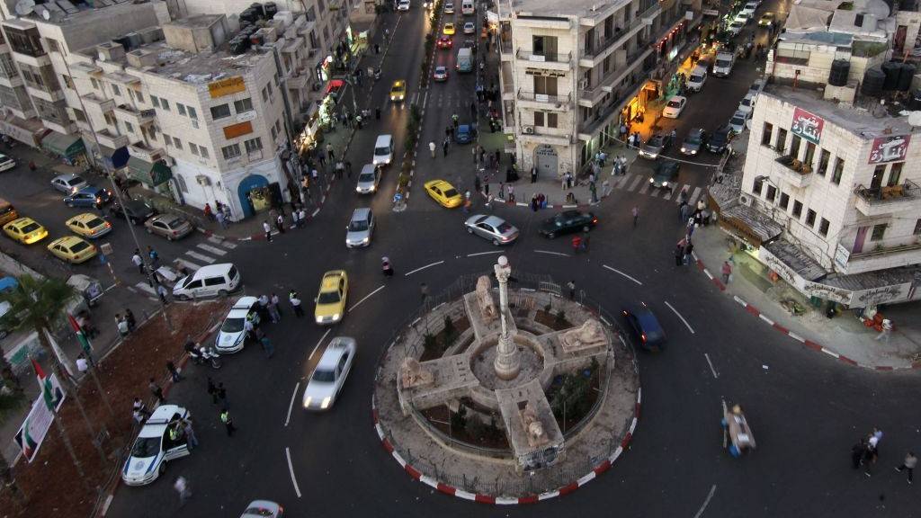 Plaza Manara en la ciudad de Ramallah. (Crédito de la foto: Nati Shohat / Flash 90)