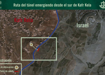 Mapa del túnel de Hezbollah cerca de Kfar Kila del Líbano. (Crédito de la foto: IDF SPOKESPERSON'S UNIT)