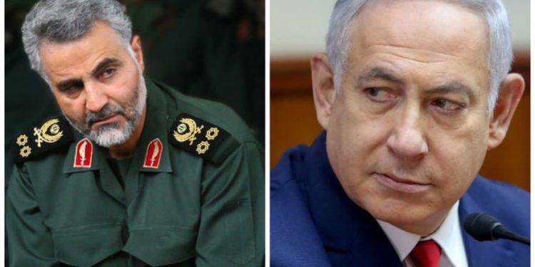 Quassem Soleimani (L) y Benjamin Netanyahu (R). (Crédito de la foto: WIKIMEDIA COMMONS & MARC ISRAEL SELLEM / THE JERUSALEM POST)