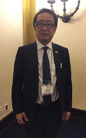 Akira Shisa de la firma japonesa IHI Corporation durante una visita a Israel; Jerusalén, 15 de enero de 2019 (Federico Maccioni / Tiempos de Israel)