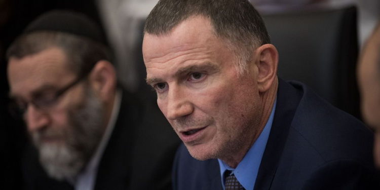 El orador de la Knesset, Yuli Edelstein, asiste a una reunión del comité en la Knesset, el 2 de julio de 2018. (Hadas Parush / Flash90)