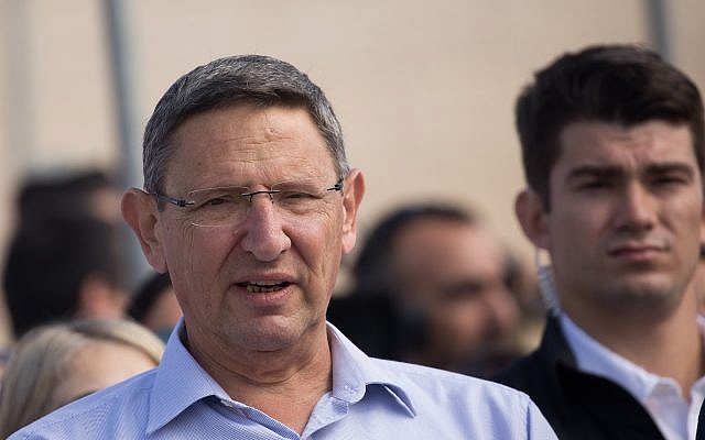 El jefe del Ministerio de Defensa, Udi Adam, en una ceremonia en Jerusalén el 25 de octubre de 2018. (Yonatan Sindel / Flash90)