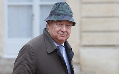 El secretario general de las Naciones Unidas, Antonio Guterres, deja un almuerzo en el Palacio del Elíseo en París el 11 de noviembre de 2018, durante las conmemoraciones del 100 aniversario del final de la Primera Guerra Mundial (Jacques Demarthon / AFP)