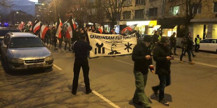 Cientos de extremistas de extrema derecha marchan por el centro de Sofía (Foto: Congreso Judío Mundial)