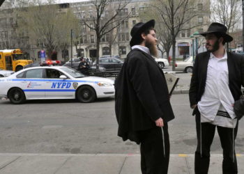 Illustrative. Ultra-Orthodox Jews in Crown Heights, Brooklyn, New York. March 21, 2012. (Serge Attal/FLASH90/File)