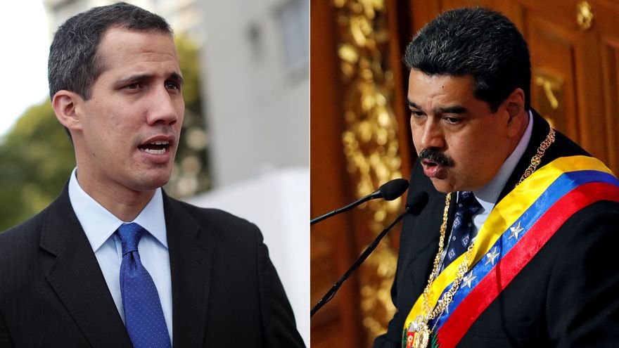 El líder opositor Juan Guaidó y el presidnte venezolano Nicolás Maduro (Reuters)