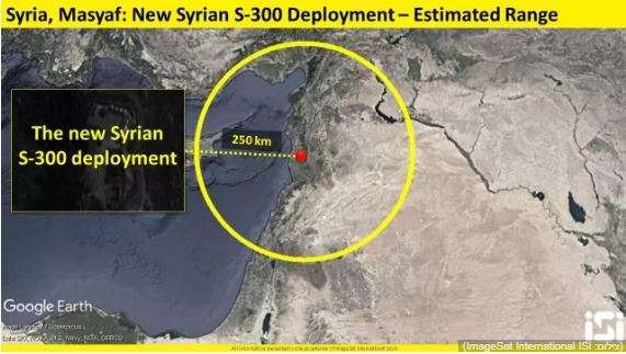 El rango se estima en un radio de 250 km. Ubicación de la batería S-300, octubre de 2018 (Foto: ImageSat International ISI)