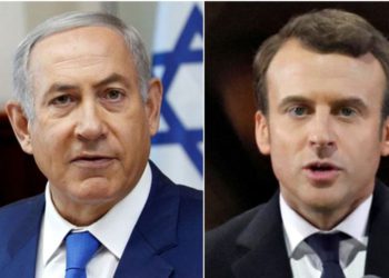 El primer ministro Netanyahu y el presidente francés Macron. (Crédito de la foto: REUTERS)