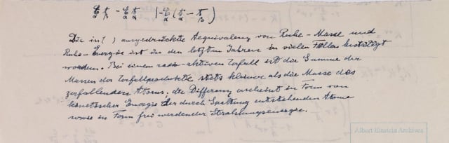 Explicación concisa de Einstein de la física de la bomba atómica y el reactor nuclear.  Universidad Hebrea de Jerusalén