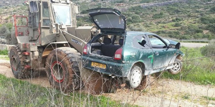 Coche usado en ataque embestido el 4 de marzo de 2019. TPS