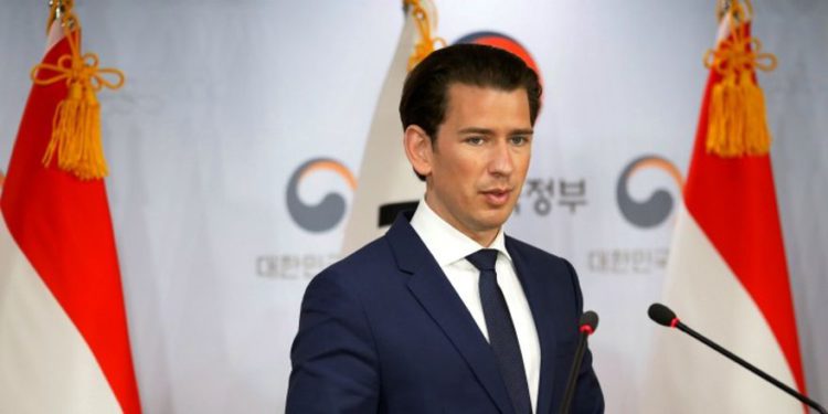 El canciller austriaco Sebastian Kurz habla en una conferencia de prensa en Seúl, Corea del Sur, el 14 de febrero de 2019. Foto: Reuters / Kim Hong-Ji / Pool / File.