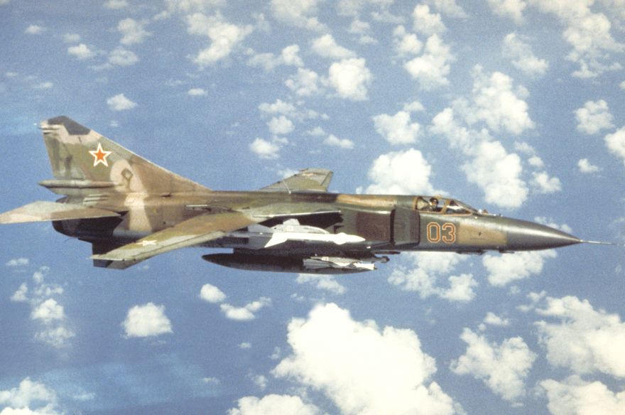 Caza de cuarta generación Mikoyan MiG-23 de Siria.