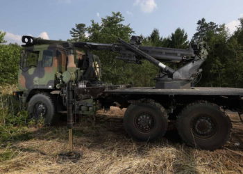 Arma automotriz experimental del Ejército de los EE. UU. Vista en Northern Strike 19